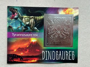 Fauna, Dinosaurs 2023 year 5 blocks Foil. Silver.  perforated  NEW