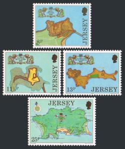 Jersey 222-225, Mnh.michel 212-215. Fortresses 300th Ann.1980.Map