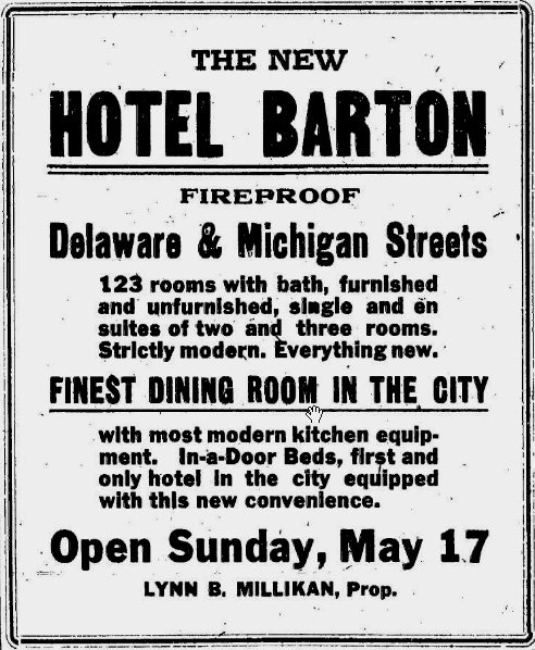 1942 Hotel Barton - Indianapolis, Indiana - Returned for Postage