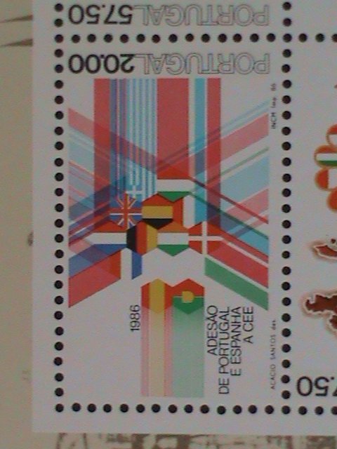 ​PORTUGAL-1986-SC#1662a ADMISSION OF EUROPEAN ECONOMIC  COMMUNITY-MNH S/S-VF