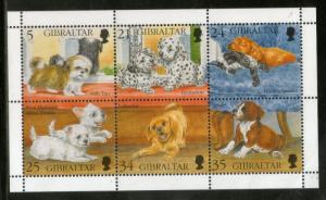 Gibraltar 1996 Puppies Dogs Domestic Pet Animals Sc 702 Sheetlet MNH # 12548