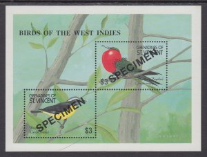 St Vincent Grenadines 735 Birds Specimen Souvenir Sheet MNH VF