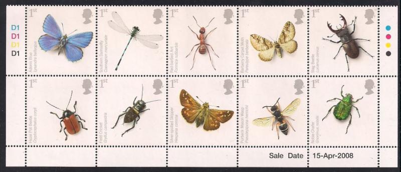 Great Britain 2572a MNH - Endangered Insects
