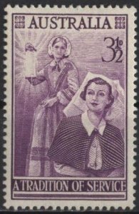Australia 284 (mh) 3½p nursing, Florence Nightingale, red vio (1955)