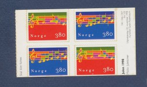 NORWAY -  scott 1208-1209 -  MNH Booklet Pane  - Christmas -Music ---c