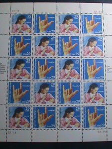 ​UNITED STATES-1993 SC#2783-4-AMERICAN SIGN LANGUAGE-MNH SHEET- VERY FINE