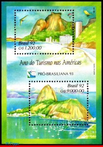 2397 BRAZIL 1992 TOURISM, RIO DE JANEIRO, BRASILIANA 93, MI# B91 RHM B-93, MNH