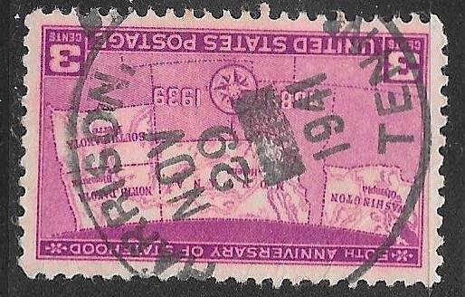 USA 858: 3c North and South Dakota, Montana and Washington, used, F-VF