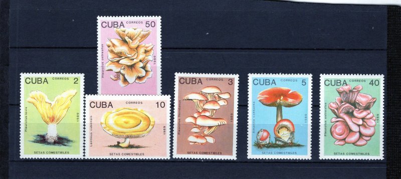 CUBA 1989 FLORA/MUSROOMS SET OF 6 STAMPS MNH