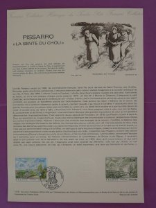 paintings Pissarro impressionnism FDC folder with engraving 15-1981