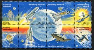 1919a 18c Space Achievement, MNH blk/8