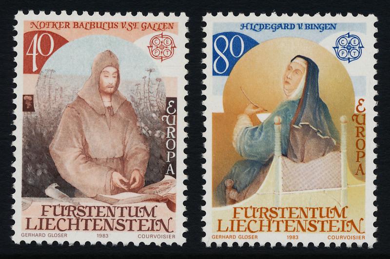 Liechtenstein 754-5 MNH EUROPA, Notker Balbulus, St Hildegard