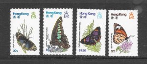 HONG KONG #354-7  BUTTERFLYS MNH