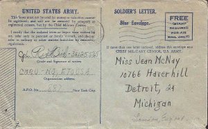 United States A.P.O.'s Soldier's Free Mail 1944 U.S. Army Postal Service 11 B...