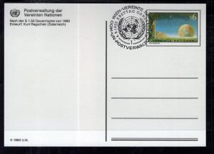 UN Vienna UX5 Postal Card U/A FDC VF