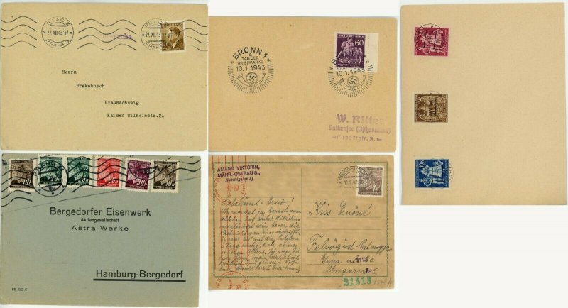 BOHEMIA MORAVIA Czechoslovakia Occupation WWII Deutsches Reich Cover Collection