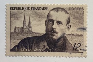 France 1950 Scott 638 used - 12fr, Charles Péguy, author