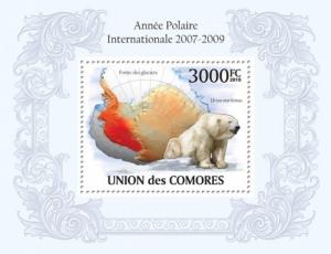 COMORES 2010 SHEET INTERNATIONAL POLAR YEAR BEARS WILDLIFE cm10109b