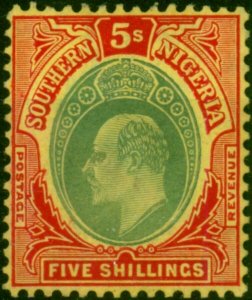 Southern Nigeria 1909 5s Green & Red-Yellow SG42 V.F LMM