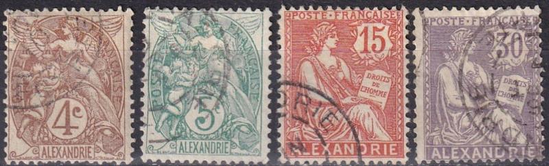 France Offices In Egypt #19-20, 22, 25 F-VF Used  CV $10.60  Z867