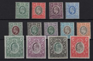 Somaliland 1904 ½a - 5r set of 13 very fine mint sg32-44 cat £275 [ref 283/105