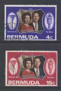 Bermuda Scott 296/297, 1972 Silver Wedding Set used