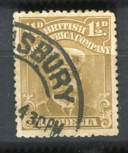 RHODESIA; 1913-22 early GV Admiral issue used Shade of 1.5d. value