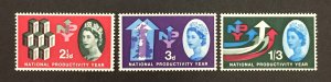 Great Britain 1962 #387-9, National Productivity Year, MNH.