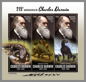 TOGO 2023 MNH 215th anniversary of Charles Darwin Dinosaurs M/S