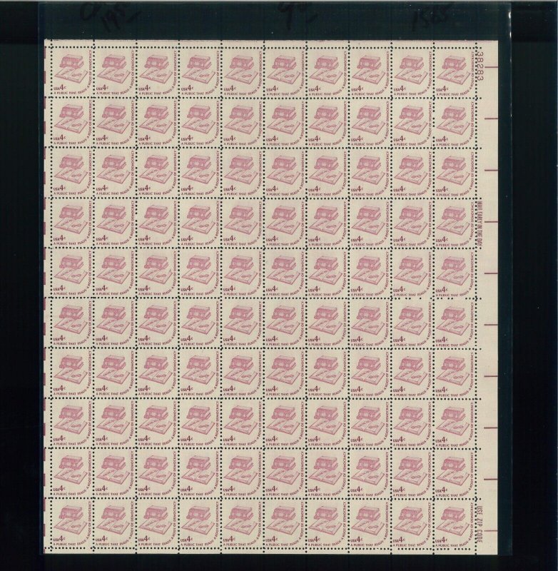 United States 4¢ Public that Reads Postage Stamp #1585 MNH Full Sheet