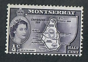 Montserrat #128 Mint Hinged single