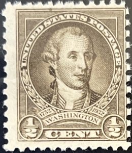 Scott #704 1932 ½¢ Washington Bicentennial MNH OG