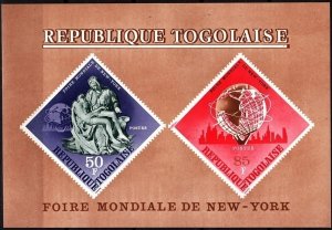 TOGO 1965 Universal Exposition in New York. Michelangelo. Souvenir Sheet, MNH