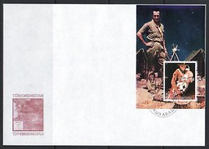 Turkmenistan, 2000 Russian Local. N. Rockwell`s Scout s/sht. First day cover. ^