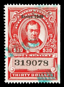 Scott R530 1949 $30.00 Dated Red Documentary Revenue Used VF Cat $35