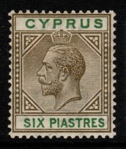 CYPRUS SG96 1923 6pi SEPIA & GREEN MTD MINT