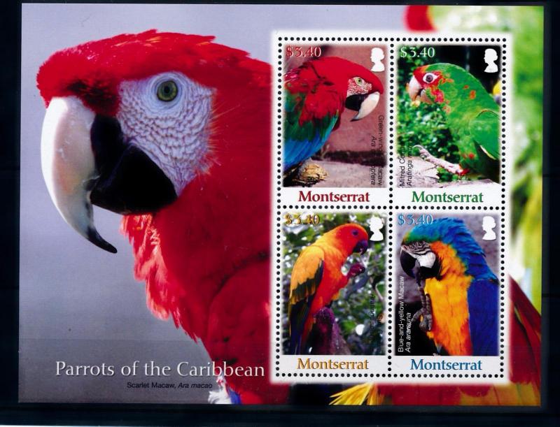 [40113] Montserrat 2007 Birds Vögel Oiseaux Ucelli  Parrots MNH Sheet