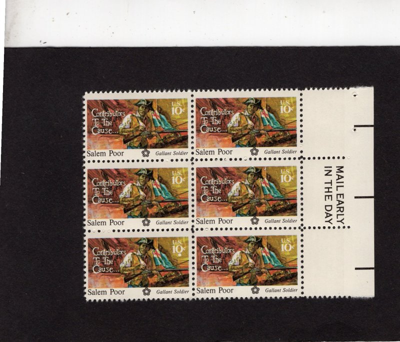 1560 Salem Poor, MNH Right Side Mail Early blk/6