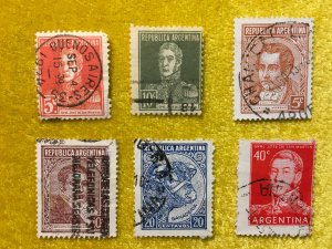 ARGENTINA, USED 6 VALS,  PLEASE SEE PHOTOS AND LISTING FOR DETAILS HS31