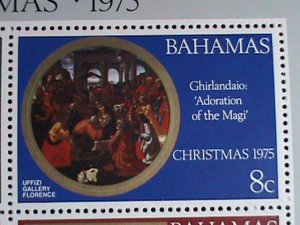 ​BAHAMAS STAMP:1975 SC#383a CHRISTMAS STAMPS MNH S/S SHEET   WITH ORIGINAL GUM