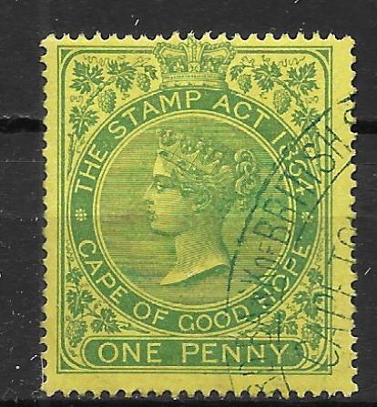 Cape of Good Hope Victoria Revenue Stamp U (18-102)