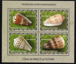 WALLIS & FUTUNA 2005 Cone Shells Sheet; Scott 597; MNH