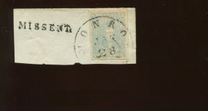 Confederate States 2e Jefferson Used Stamp on Small Piece (By 1346) 2