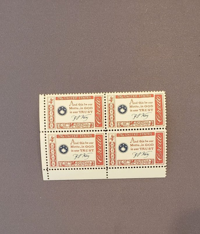 1142, Block of 4 with selvage, Mint OGNH, CV $1.35