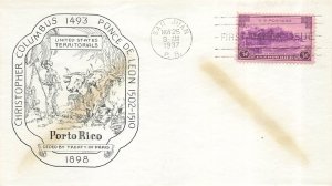 801 3c PUERTO RICO - Historic Art - Pickett cachet