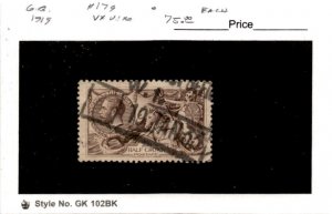 Great Britain, Postage Stamp, #179 Used, 1919 King George (AB)