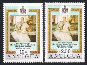 Antigua 584-585,MNH.Michel 589-590. Queen Mother Elizabeth,80th birthday,1980.