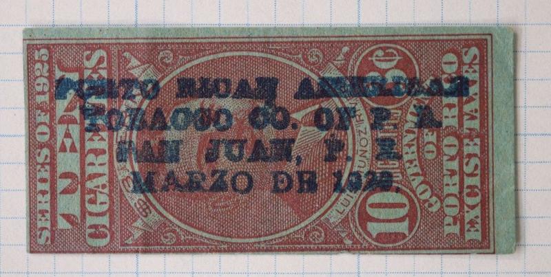 Puerto Rico Cigarette tax 10/3c 1925 revenue Rican American PR Tobacco Corp DL