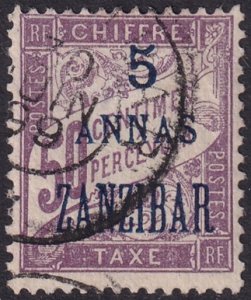 French Offices Zanzibar 1897 Sc J5 postage due used