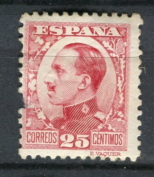 SPAIN; 1930 early Alfonso Portrait issue Mint hinged 25c. value